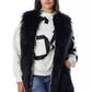 Gaelle Chic Faux Fur Zip Vest In Elegant Black