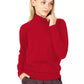 PINKO Chic Red Turtleneck Sweater with Chest Embroidery