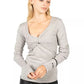 PINKO Elegant V-neck Crossover Sweater in Gray