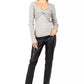 PINKO Elegant V-neck Crossover Sweater in Gray