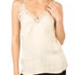 PINKO Floral Crepon Sleeveless Top with Macramé Lace Detail