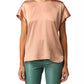 PINKO Elegant Short Sleeve Stretch Silk Blouse