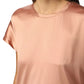 PINKO Elegant Short Sleeve Stretch Silk Blouse