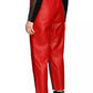 PINKO Elegant Red Lambskin Trousers with Elastic Waist