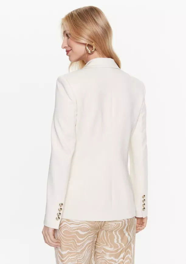 PINKO Elegant White One-Button Blazer Jacket