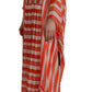 Dolce & Gabbana Elegant Striped Silk Maxi Dress