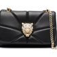 Plein Sport Elegant Black Crossbody with Gold Chain Accent