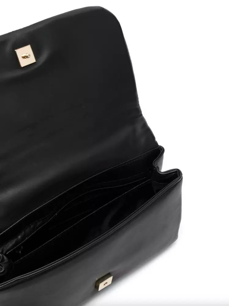 Plein Sport Elegant Black Crossbody with Gold Chain Accent