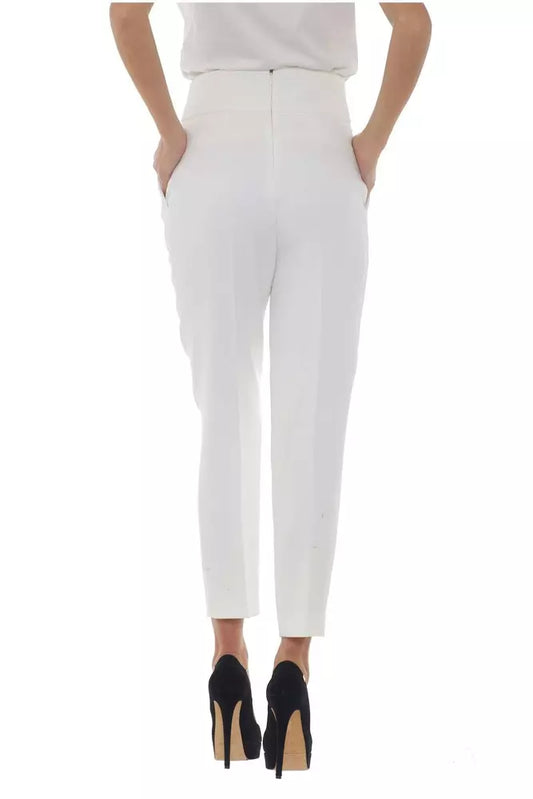 PINKO Elegant White Trousers with Sleek Fit