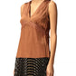 PINKO Elegant Silk Blend V-Neck Lace Top