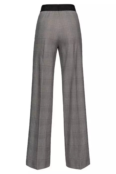 PINKO Chic Prince of Wales Checked Wide Trousers