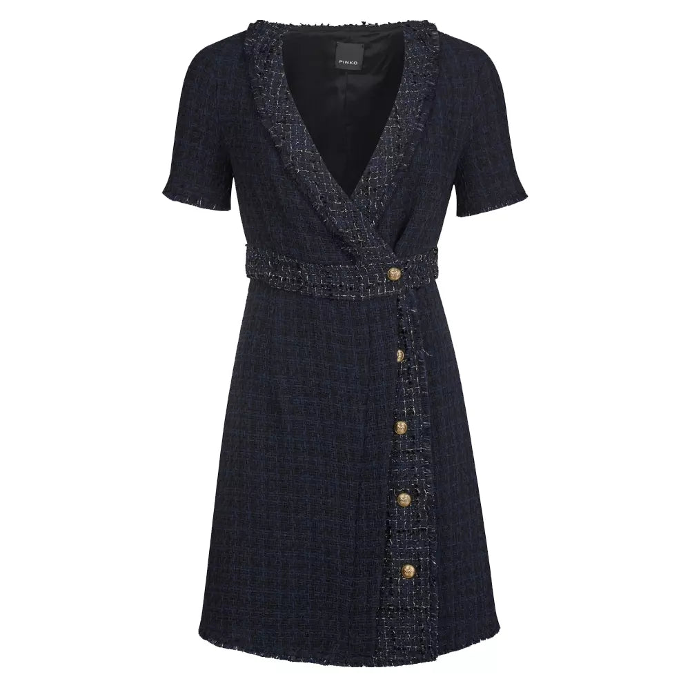 PINKO Elegant Tweed-Textured V-Neck Rinaldo Dress