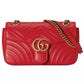 Gucci Elegant Red Matelassé Leather Shoulder Bag