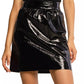 PINKO Sleek Sheepskin Patent Leather Skirt