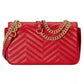 Gucci Elegant Red Matelassé Leather Shoulder Bag