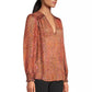 PINKO Spotted Print Metallic Thread Crepe Blouse