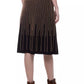 Twinset Elegant Gold-Striped Midi Skirt