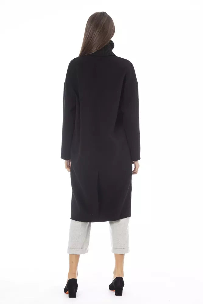 Alpha Studio Black Wool Women Coat