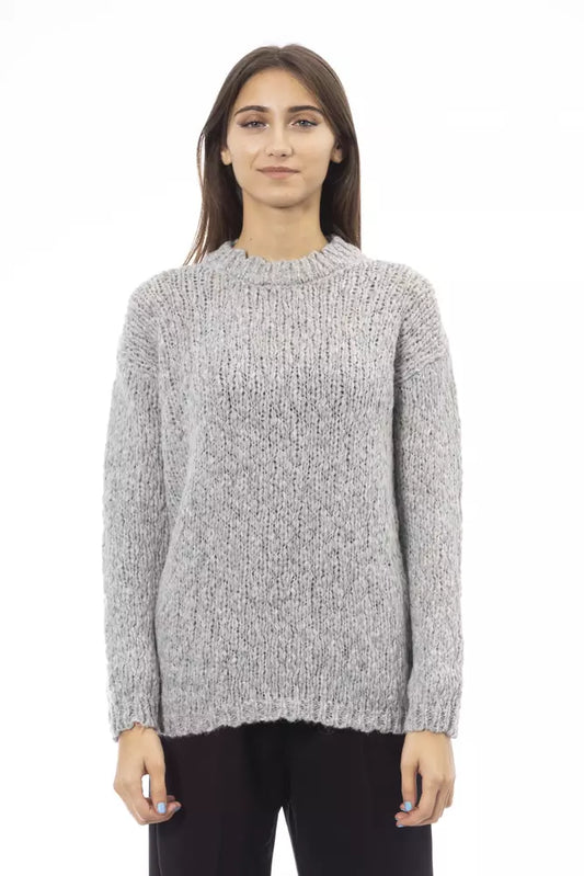 Alpha Studio Gray Acetate Women Sweater