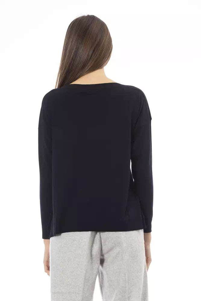 Alpha Studio Blue Viscose Women Sweater