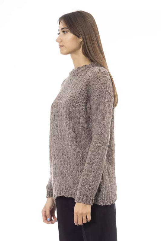 Alpha Studio Brown Alpaca Women Sweater