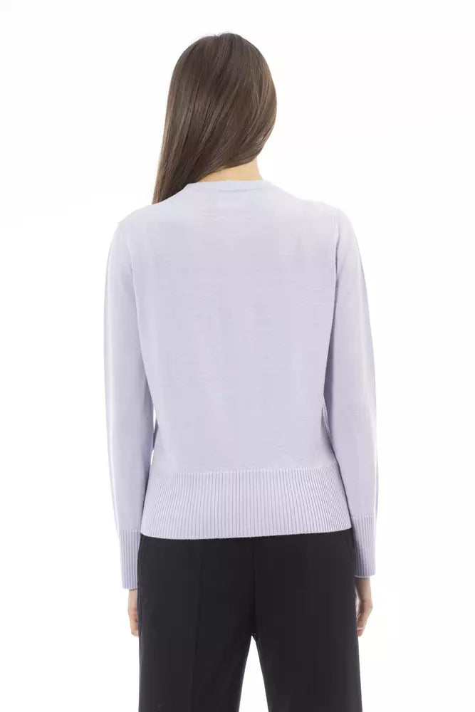 Alpha Studio Silver Merino Wool Women Sweater