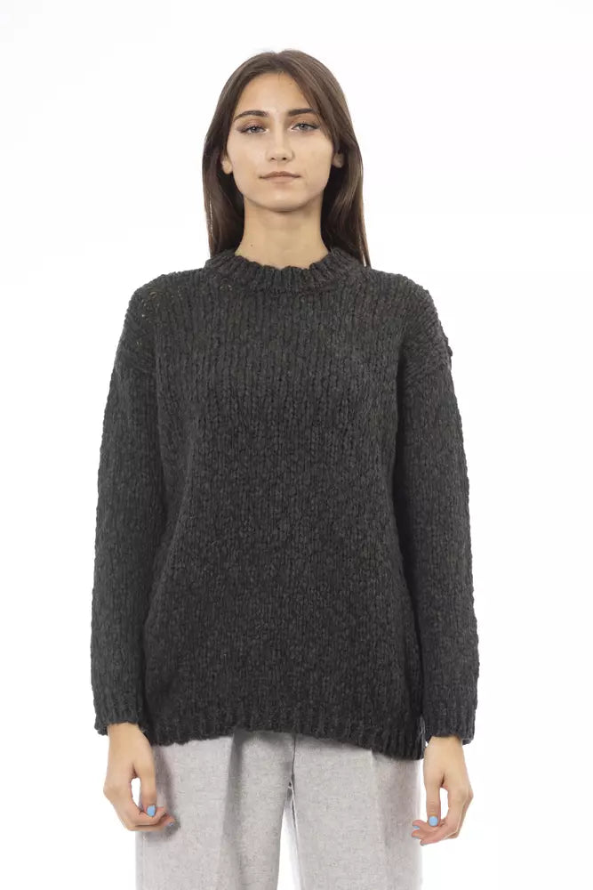 Alpha Studio Green Alpaca Women Sweater