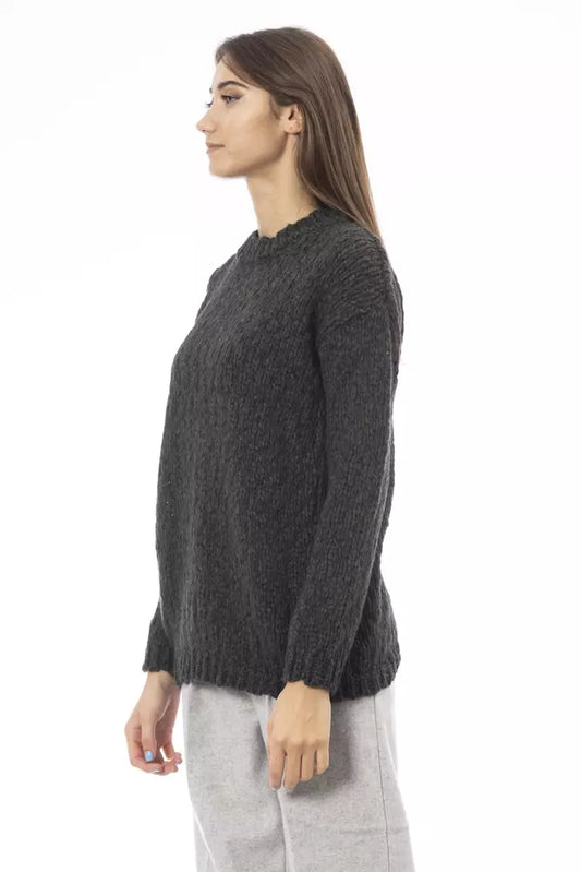 Alpha Studio Green Alpaca Women Sweater