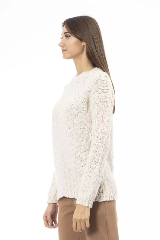 Alpha Studio White Acetate Women Sweater