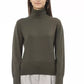 Alpha Studio Green Merino Wool Women Turtleneck Sweater