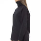 Alpha Studio Black Viscose Women Sweater Turtleneck Long Sleeve