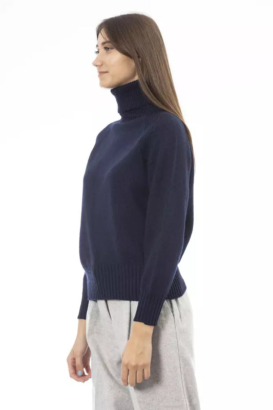 Alpha Studio Blue Wool Women Sweater