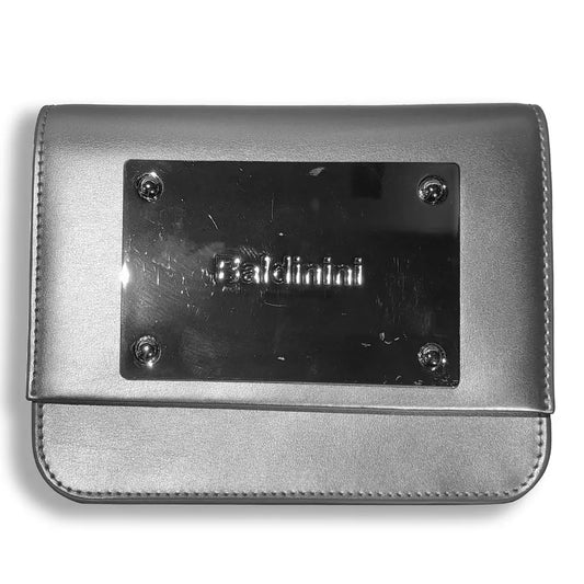 Baldinini Trend Chic Silver Calfskin Shoulder Bag