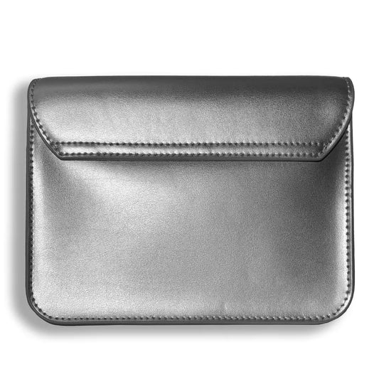 Baldinini Trend Chic Silver Calfskin Shoulder Bag