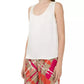 Twinset Sleeveless Silk Blend Cream White Top