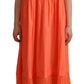 Twinset Elegant Coral Maxi Dress with Short Sleeves