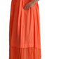 Twinset Elegant Coral Maxi Dress with Short Sleeves