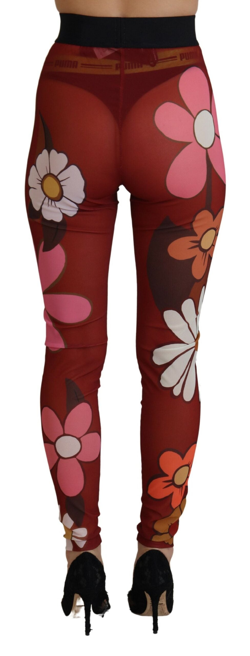 Dolce & Gabbana Floral Red High Waist Leggings