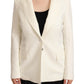 MSGM Elegant Beige Peak Lapel Blazer Jacket