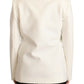 MSGM Elegant Beige Peak Lapel Blazer Jacket