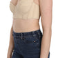 Versace Elegant Beige Bustier Cropped Corset Top