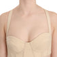 Versace Elegant Beige Bustier Cropped Corset Top