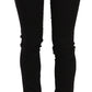 Costume National Elegant Black Mid Waist Slim Fit Jeans