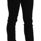 Costume National Elegant Black Mid Waist Slim Fit Jeans