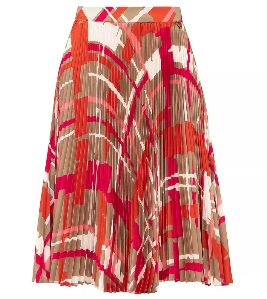 Twinset Abstract Elegance Pleated Maxi Skirt