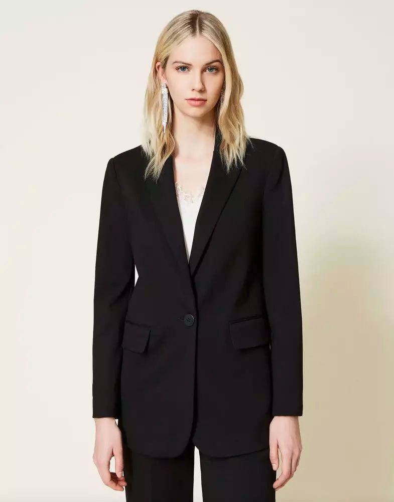 Twinset Elegant Blazer Jacket with Front Button Closure