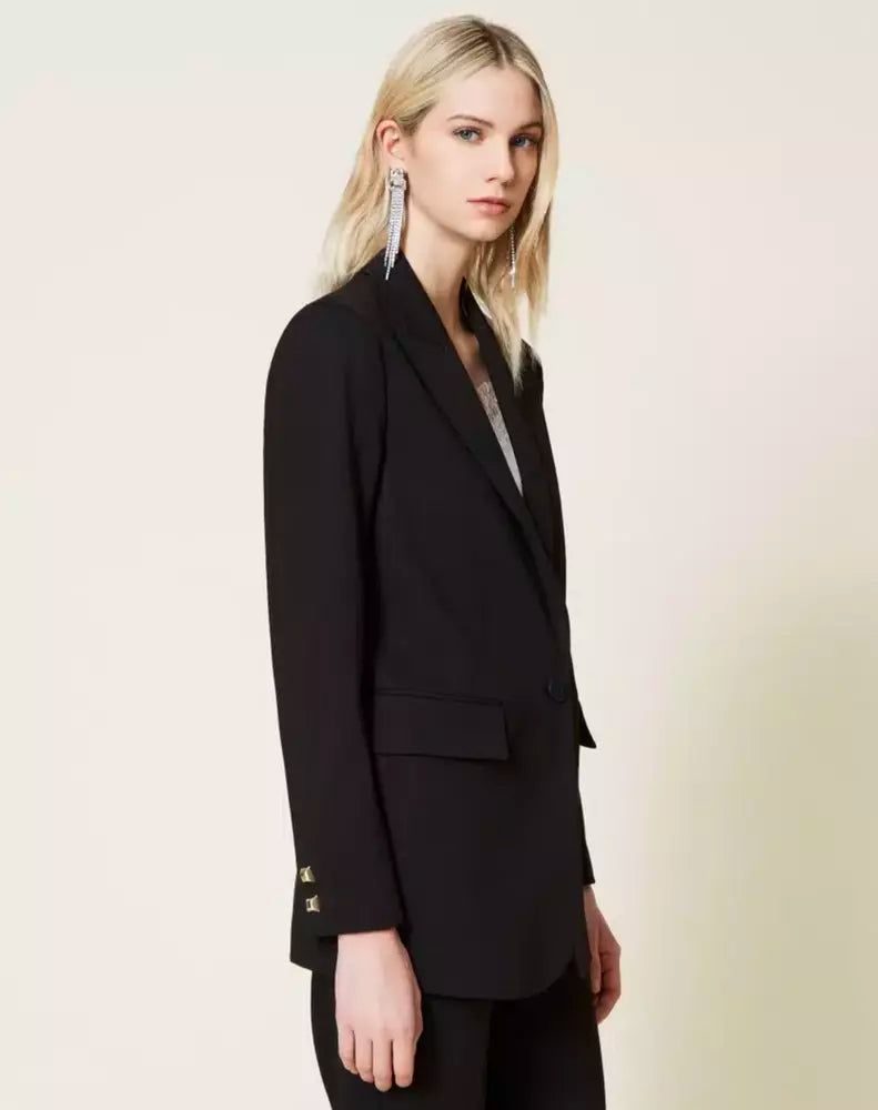 Twinset Elegant Blazer Jacket with Front Button Closure