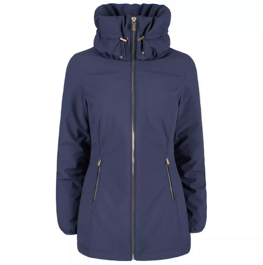 Yes Zee Elegant High Collar Down Jacket in Blue