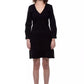 Twinset Elegant Black V-Neck Sheath Dress