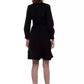 Twinset Elegant Black V-Neck Sheath Dress